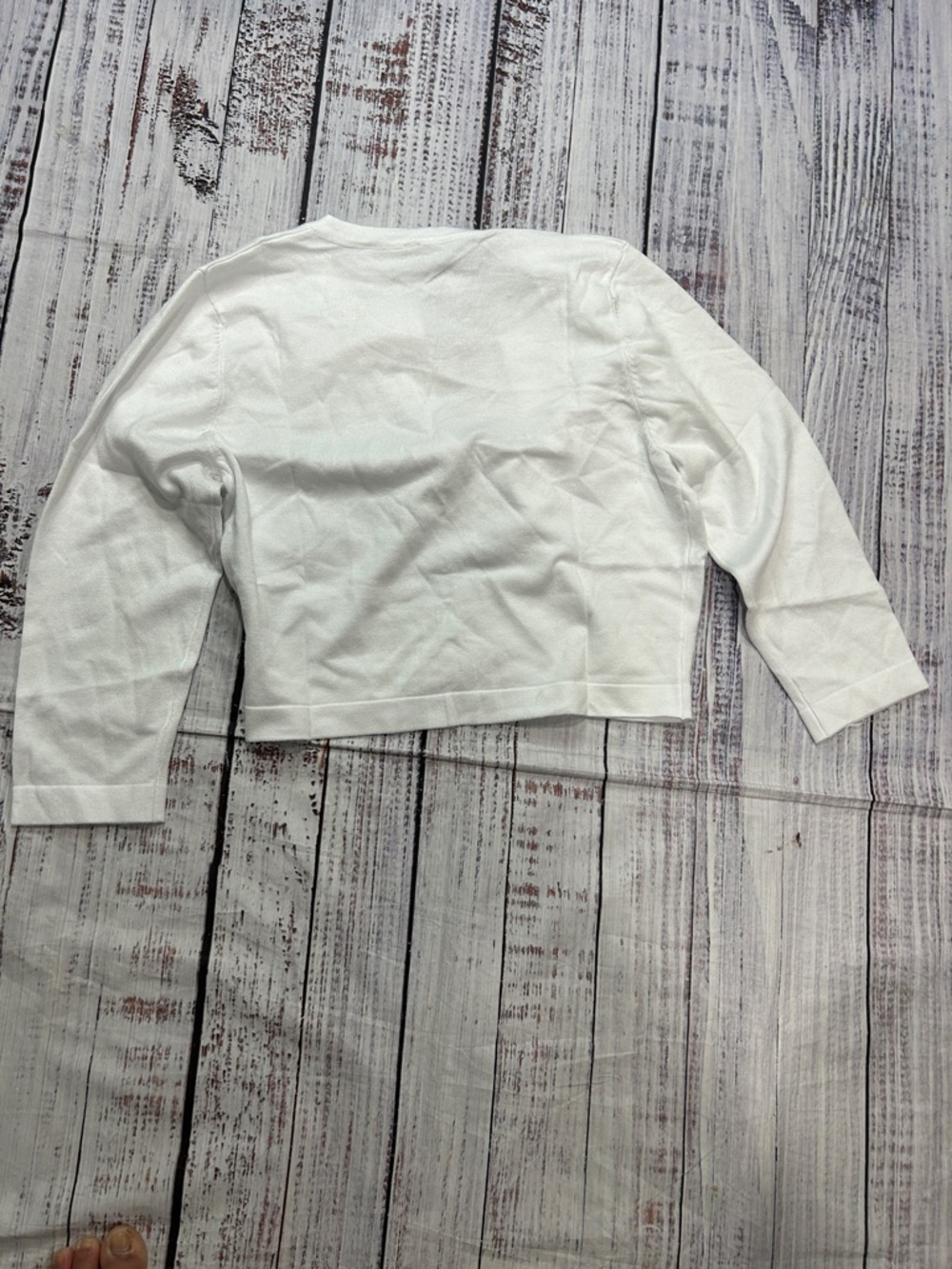 OmicGot White Open-Front Cropped Cardigan with Tag - Picture 4 of 4